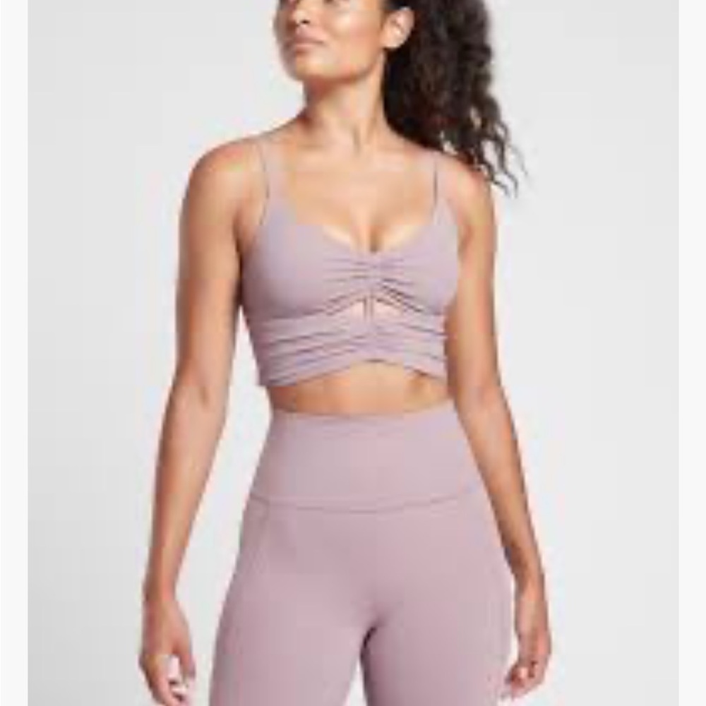 Athleta Cinch Longline Bra A-C Mauve